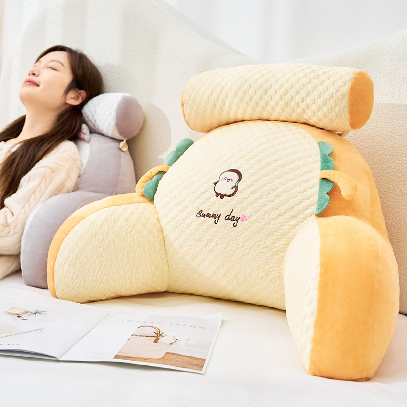 冰豆豆床头软包靠垫沙发大靠背宿舍学生床上看书护颈护腰靠枕夏季