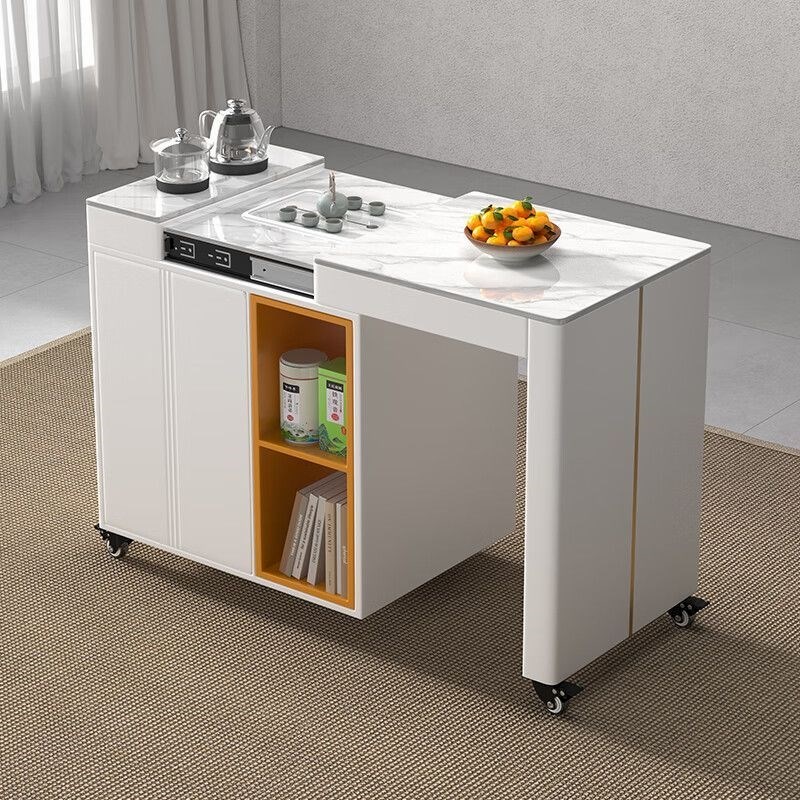 现代简约一体岩板茶桌客厅家用茶台多功能泡茶桌子阳台喝茶桌椅