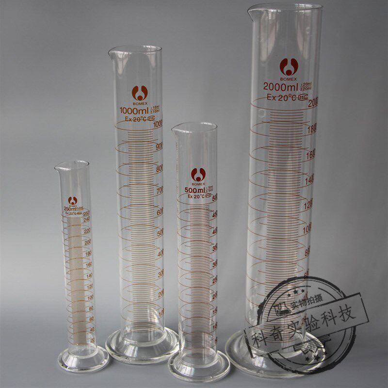 优质2000ml高硼硅量筒 厚壁量筒 玻璃量筒 2L实验室器皿 透亮