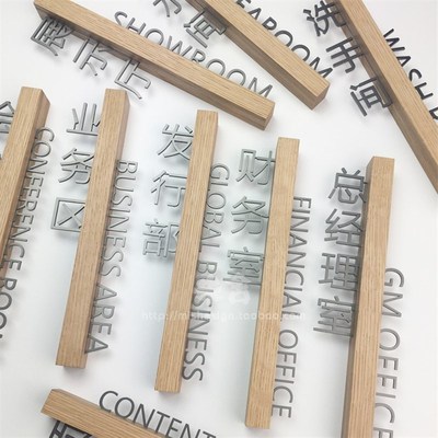 竖排办公室门牌定制木质总经理室财务室公司单位不锈钢科室牌侧挂