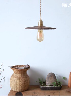 创意书房卧室吊灯黑胡桃手工雕刻餐厅客厅餐桌灯民宿复古百搭实木