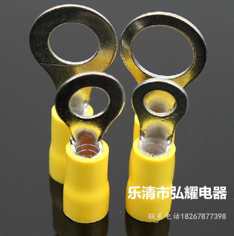 圆形预绝缘端子rv5.5-8接线端子 紫铜 厚1MM 铜鼻子 国标型 500只