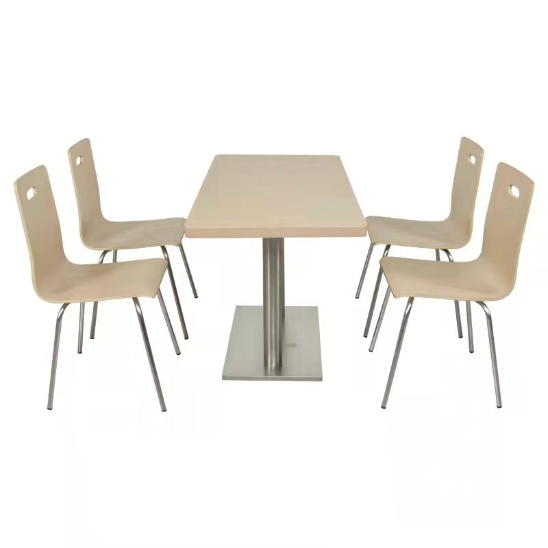 食堂餐桌椅学校工厂员工饭堂快餐四人桌椅肯德基小吃店桌椅不锈钢