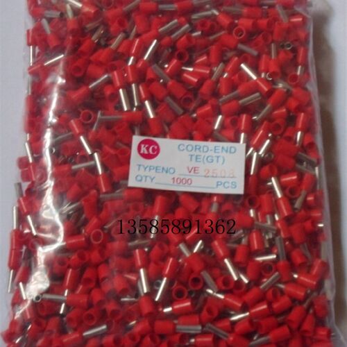 VE2508针形 管型 欧式端子 接线端子 线耳 铜接头E2508 圆形 管式