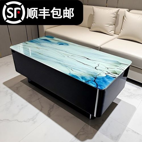 ktv茶几发光电奢石专用酒吧不锈钢茶台桌简约钢化玻璃大理石岩板
