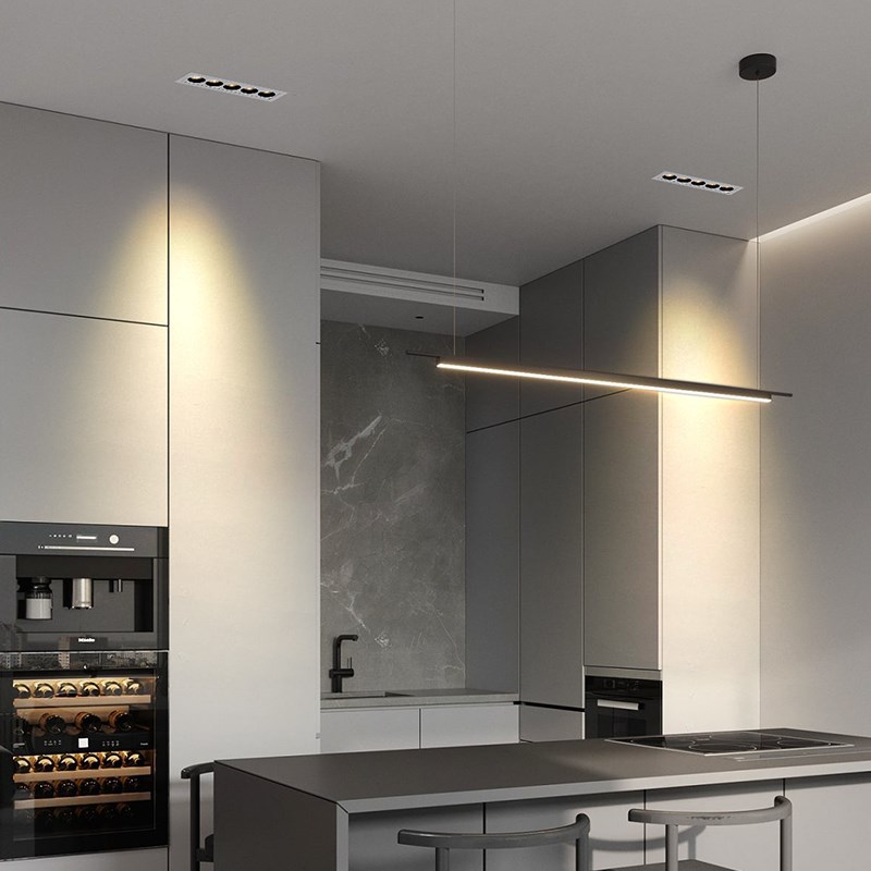 格栅灯嵌入式led长条射灯线性客厅无主灯天花灯五头十头防眩射灯