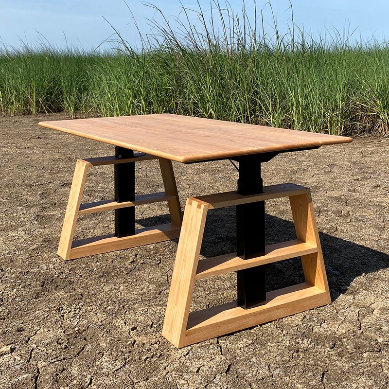 指尖森林纯实木电动升降桌智能办公桌大板桌子家用学习桌工作台