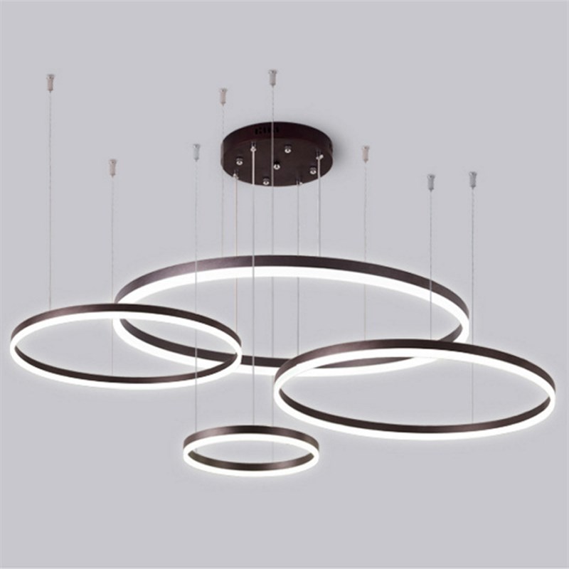 客厅大灯led环3多圆圈铝材7全光谱饭桌卧室楼梯间长吊灯