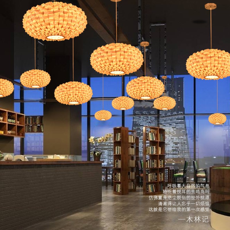 简约鸟巢房子吧台个性创意东南亚农家乐特色餐厅民宿客栈藤艺吊灯