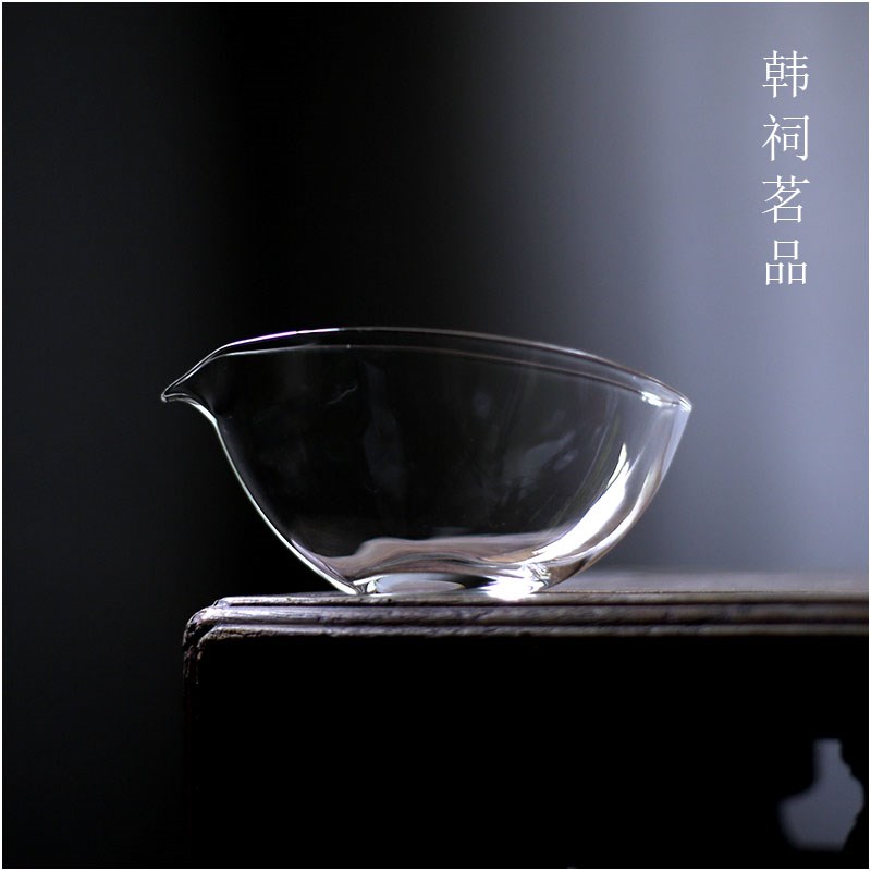 一叶扁舟高透玻璃分茶器公道杯茶海加厚耐热高硼硅绿茶普洱茶图片