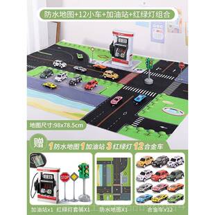 正品儿车童加模油站玩具男孩子合金小汽车仿真型校公交车益智岁宝