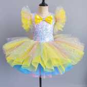 正品 儿童六一舞蹈裙芭蕾童小女天蓬鹅舞服走秀幼儿园宝宝跳舞蹈蓬