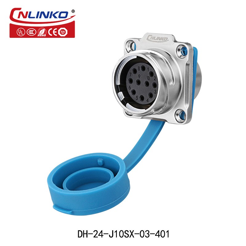 凌科DH-2设备面板安装10芯芯三代公头母座防水航空插头连接器
