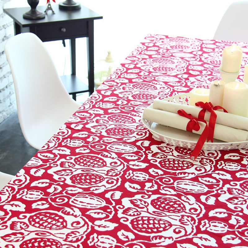 中式高档民族青花桌布复古餐桌布 布艺台布 茶几布盖布 支持订做