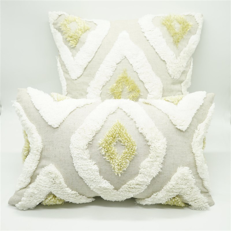 家居沙发簇绒抱枕刺绣枕头套 黏胶麻牙刷绣欧式靠靠枕套定制