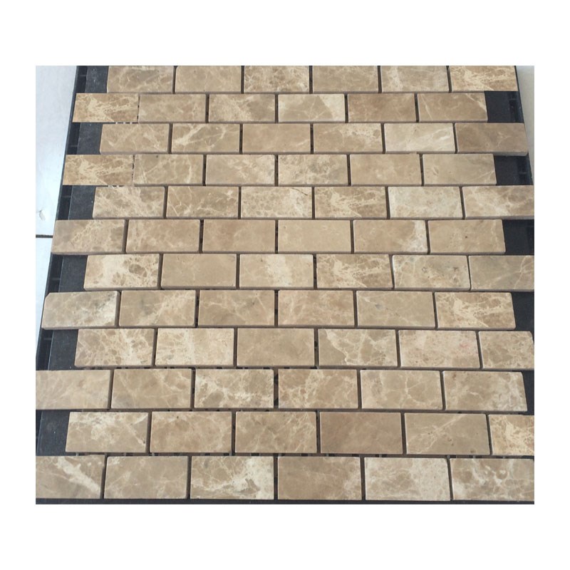 浅啡大理石马赛克瓷砖石材吧台艺术砖地砖淋浴房浴室卫生间工字拼