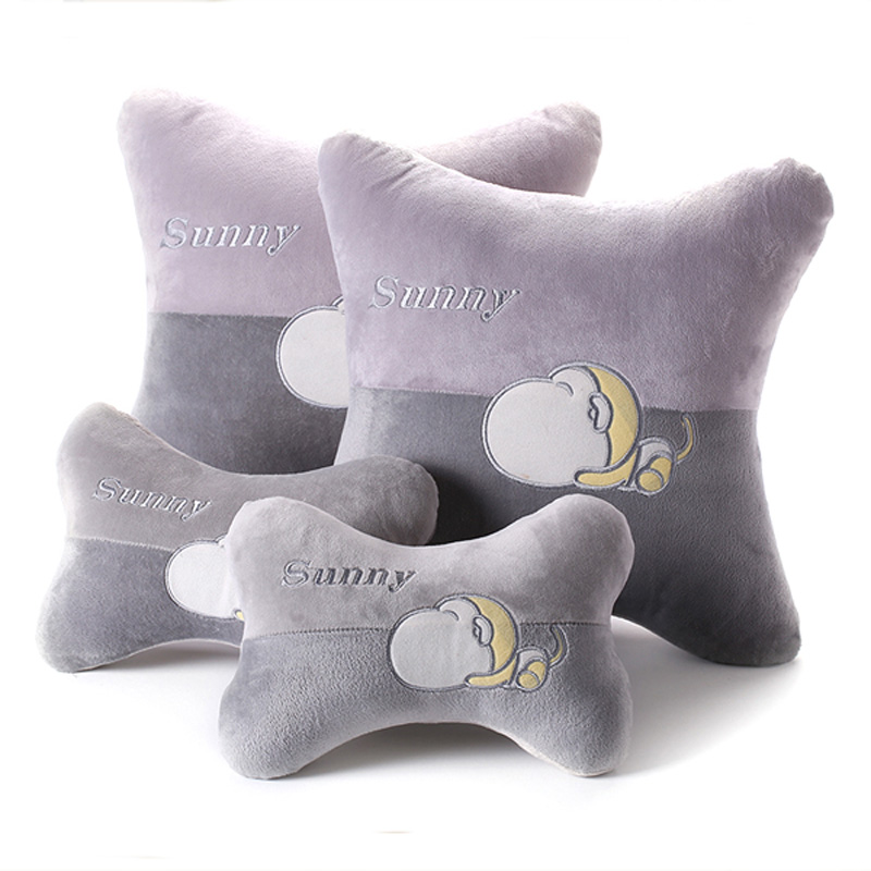 汽车抱枕车用车内一对车载座椅枕头腰靠靠垫装创意卡通可爱用品