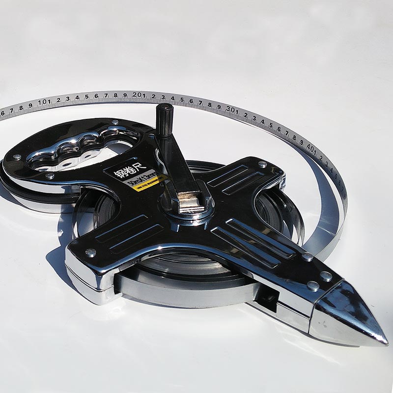 钢卷尺30米 米 100米手摇不锈钢耐磨工程量地尺手提钢架尺