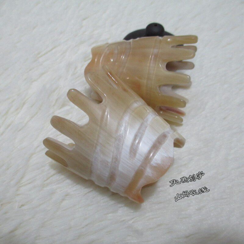 正精品洗头梳纯按摩抓头皮头部经络梳天然牦牛角大齿宽齿防脱发梳