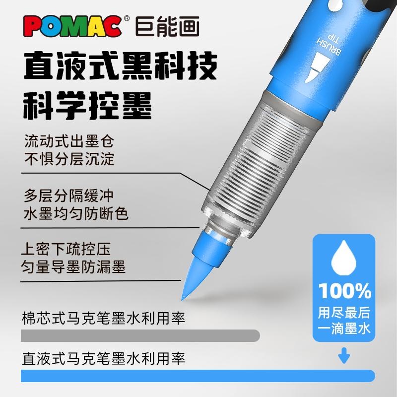 白雪直液式头丙烯马克笔水性彩色水彩笔无毒可水洗小学生儿童美术