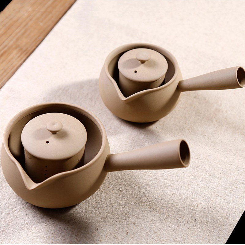陶瓷段泥煮茶器茶壶侧把单壶功夫茶具电陶炉普洱黑茶小青柑泡茶器