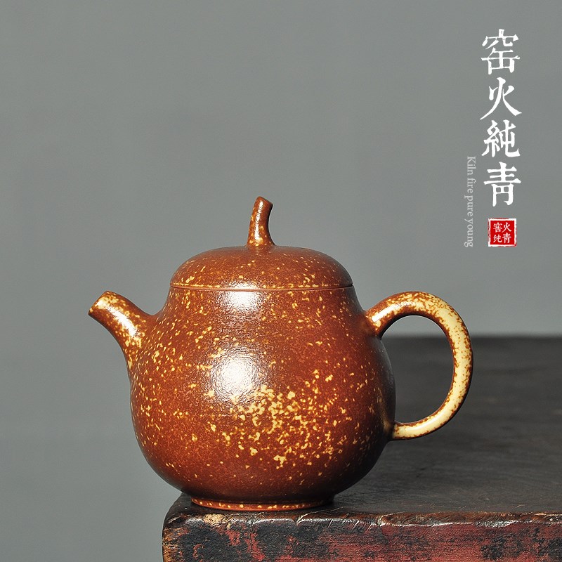 龙泉窑青瓷梨形茶壶单壶手工陶瓷功夫茶具泡茶壶家用复古带过滤壶