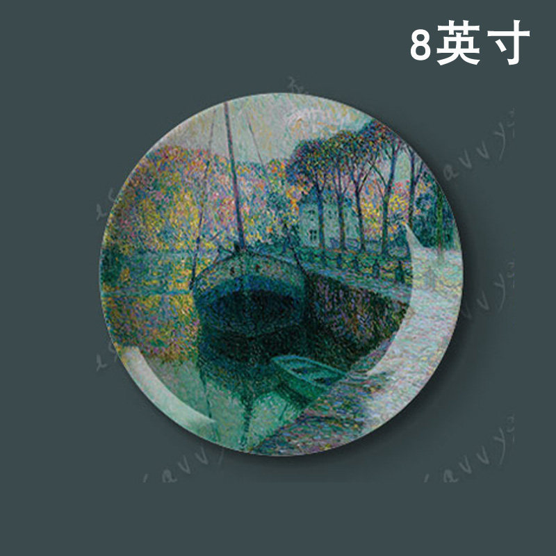 8英寸亨瑞塞蒂纳油画陶瓷盘子客厅餐厅酒店装饰品挂盘墙饰摆件