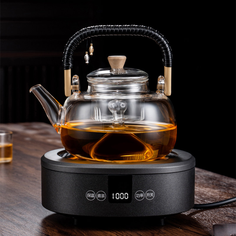 煮茶器蒸汽玻璃提梁蒸茶壶全自动养生壶家用多功能电陶炉煮茶套装