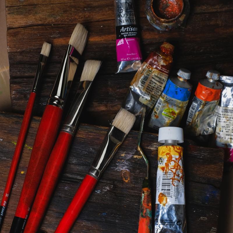 德国Dvinci达芬奇猪鬃油画笔73长杆平头丙烯笔硬毛水粉笔专业