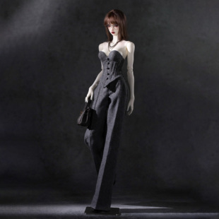 DollZone三分bjd娃衣70女体dz灰色套装3分娃衣dz62/71体女娃衣服