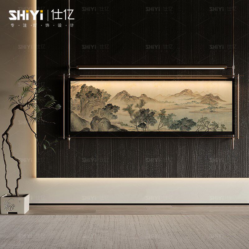 高端装饰画酒店定制画芯铁艺壁饰玄关别墅背景墙装饰氛围灯壁灯