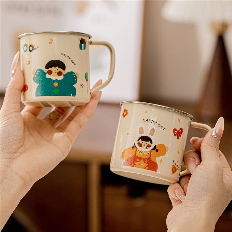 食品级316L不锈钢杯子儿童水杯幼儿园宝宝杯子家用牛奶杯口杯带盖