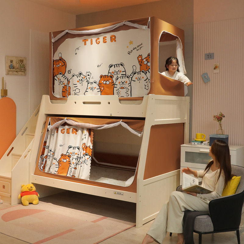 儿童子母床蚊帐一体式床帘遮光上铺高底床上下双层床下铺梯形专用,床上用品,蚊帐,淘宝优惠券,粉丝福利购,淘宝优惠卷