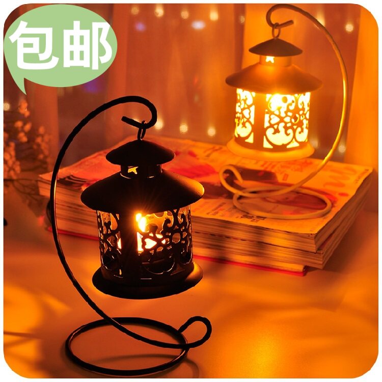 创意欧式铁艺坐挂式浪漫烛台摆件家居饰品派对婚庆用品拍摄道具