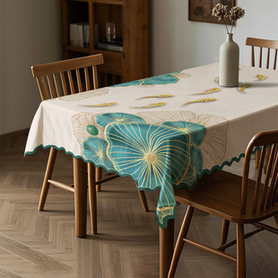 新款高端中式好看轻奢高级感棉麻布防水艺长方形桌布茶几餐桌定制