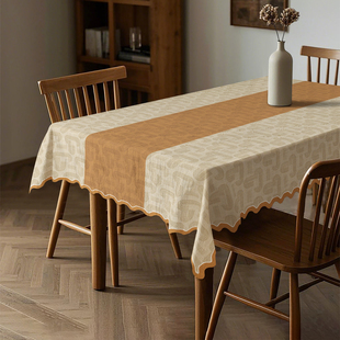 新款轻奢高级感莫兰迪风免洗防水防油棉麻桌布茶几餐桌办公桌专用