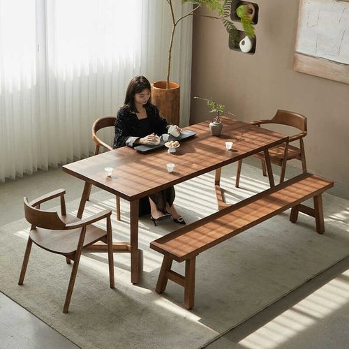 白蜡木茶桌椅组合简约现代家用客厅实木大板茶台茶几阳台泡茶桌子