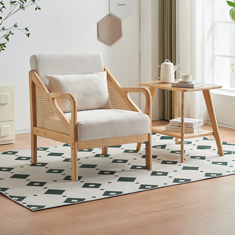 接待会客洽谈单人沙发椅现代简约民宿咖啡厅椅子阳台茶几休闲椅