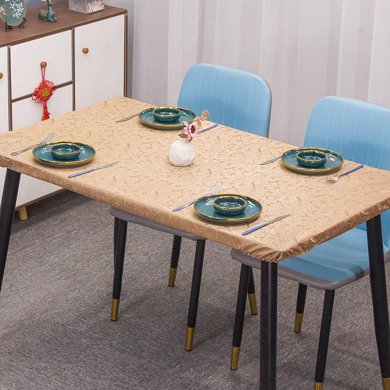 防油免洗桌布防水PU长方形桌罩全包防滑餐桌罩防烫餐桌台布茶几布
