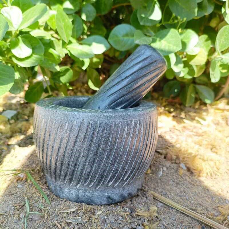 石臼压蒜器蒜臼子捣蒜器碎捣药罐捣蒜泥器窝子家用石头研磨缸青石