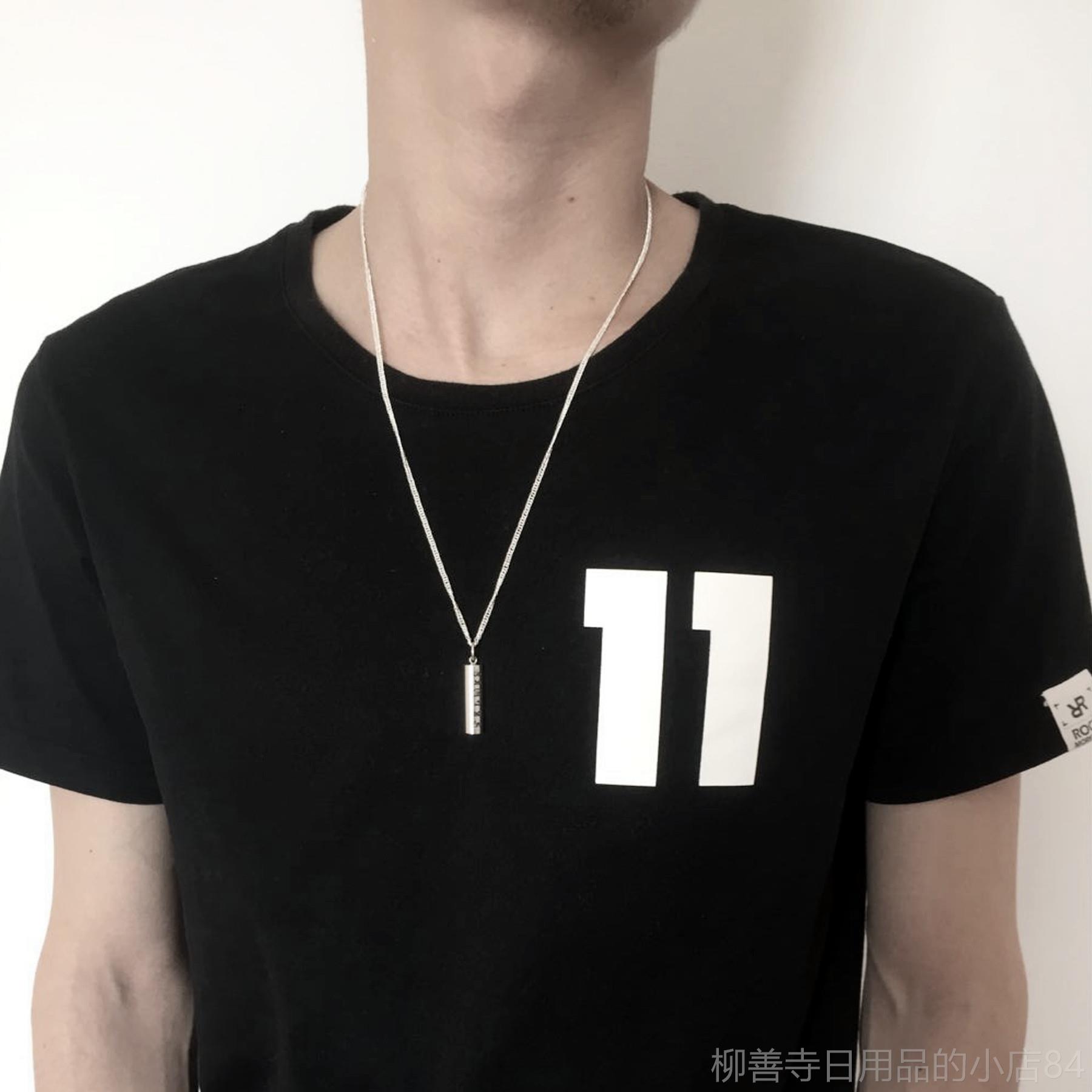 正品纯银圆柱印章项链 刻字定制私吊坠999章足名银圆姓条挂件情侣
