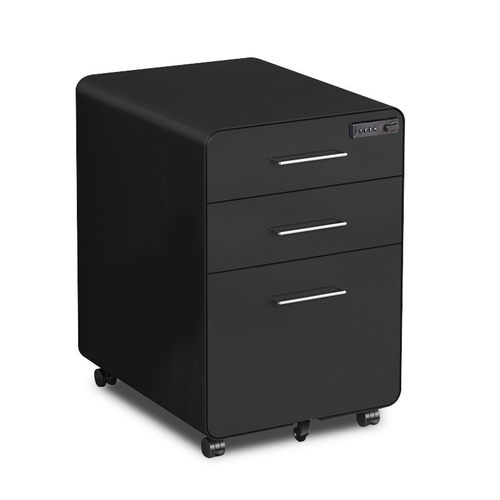 金属桌面收纳文件柜双层抽屉a4储物财务凭证柜办公桌下移动小柜子