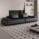 意式 大小户型黑色皮沙发 极简劳伦斯沙发直排真皮沙发客厅2024新款