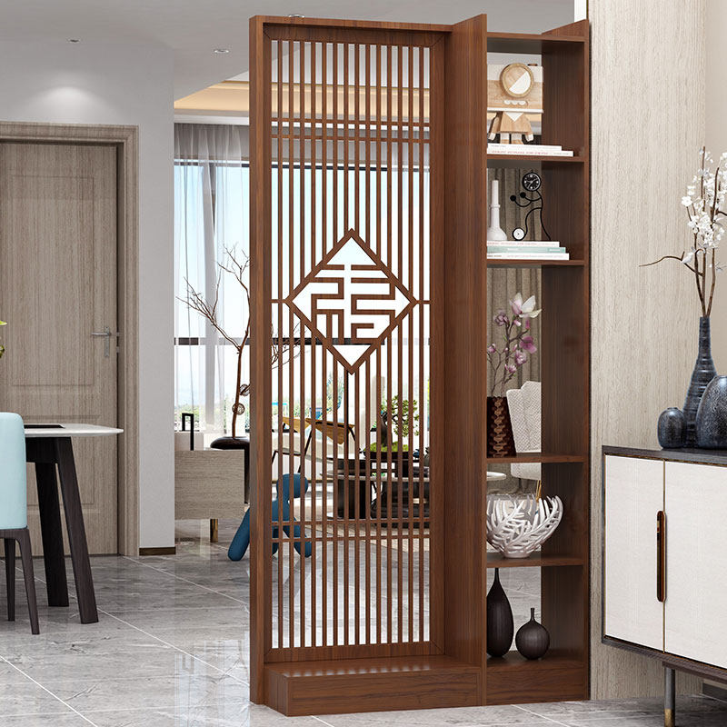 中式木质入户一体屏风隔断装饰客厅柜现代玄关柜座屏储物柜装饰架