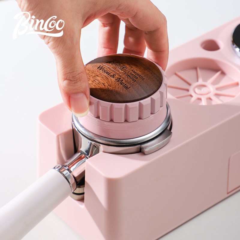 Bincoo咖啡布粉器粉色意式压粉锤装咖啡机51/58mm通用配器具