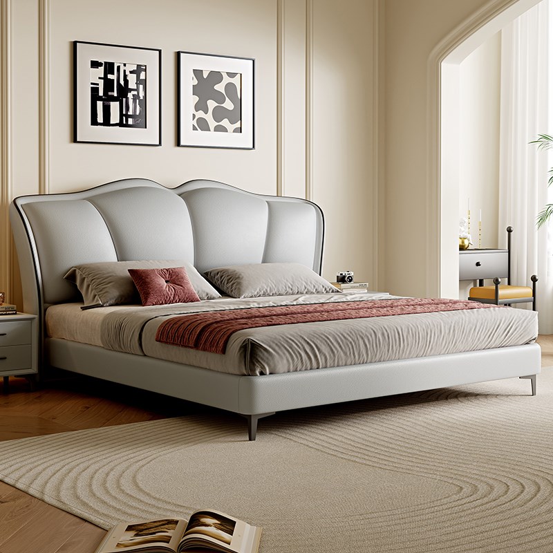 意式现代极简多功能智能电动床调节床架卧室1.8米人床生态皮床