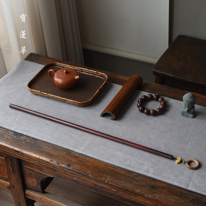 手工精磨小叶紫檀木戒鞭 戒尺木教鞭教具 手把件文房清供茶玩摆件