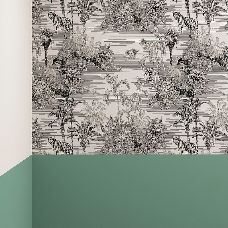 法式丛林复古墙纸自粘卧室客厅背景墙壁纸家具衣柜门改造翻新贴纸