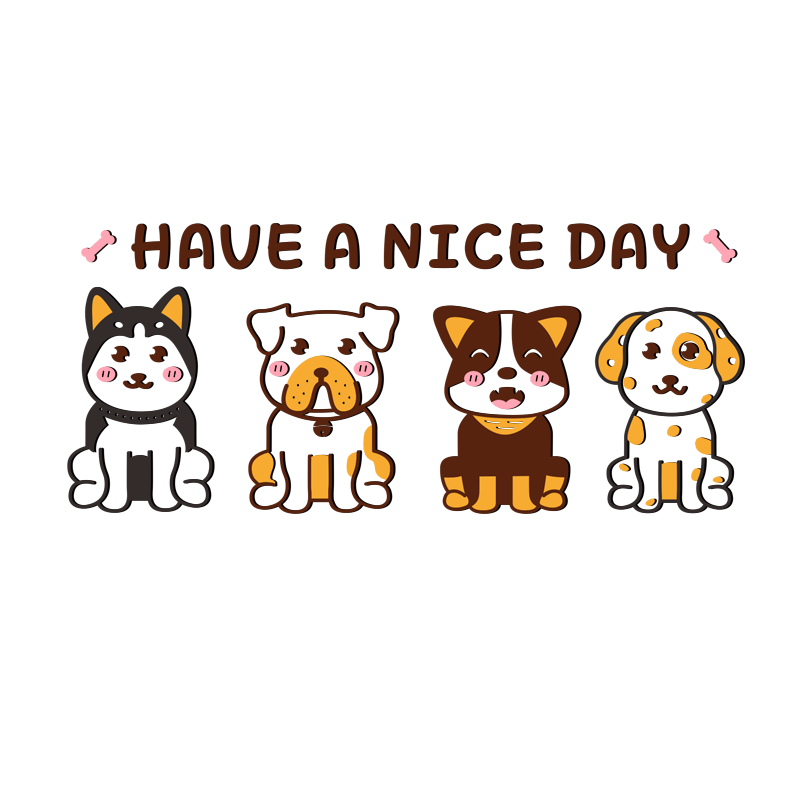 宠物店猫狗墙面装饰画卡通创意狗狗布置个性新家卧室房间床头贴纸