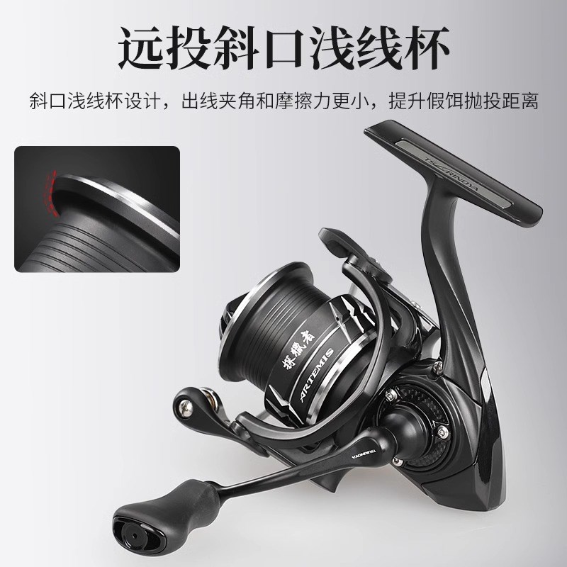 钓之屋探猎者微物纺车轮0-3000超轻泛用路亚远投斜口浅线杯渔轮